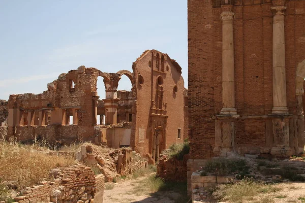 Belchite Falut Bombázták Spanyol Polgárháború Alatt — Stock Fotó