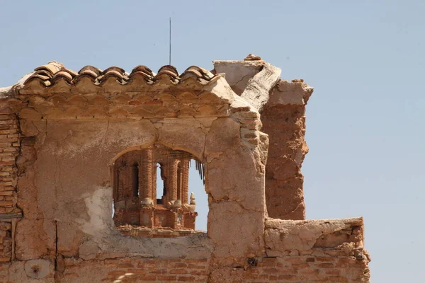 Belchite Villaggio Bombardato Durante Guerra Civile Spagnola — Foto Stock