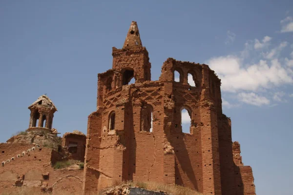 Belchite Falut Bombázták Spanyol Polgárháború Alatt — Stock Fotó