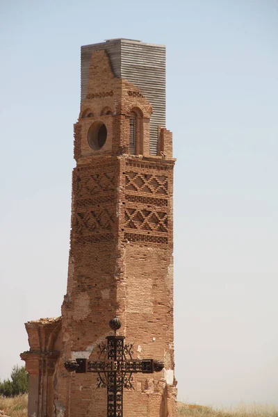 Belchite Pueblo Bombardeado Durante Guerra Civil Española — Foto de Stock