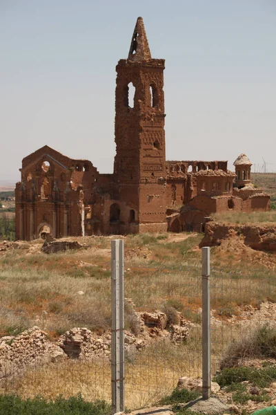 Belchite Falut Bombázták Spanyol Polgárháború Alatt — Stock Fotó