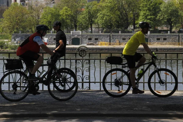 Велоспорт Городском Парке — стоковое фото