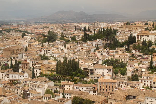 Spanya Nın Eski Granada Kentinin Manzarası — Stok fotoğraf