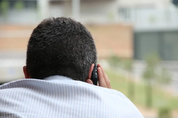 Business Man Talking His Mobile Phone — Stock Photo, Image