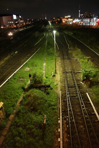 Ferroviária Nos Subúrbios Uma Cidade — Fotografia de Stock