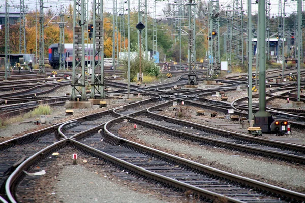 Järnväg Förort Till Stad — Stockfoto