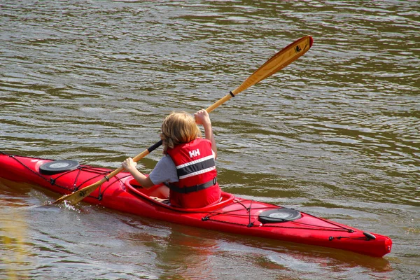 Rowing Estuary Bilbao — Stock Photo, Image