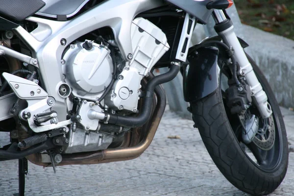 Motorcycle Parked Street — Stock Photo, Image