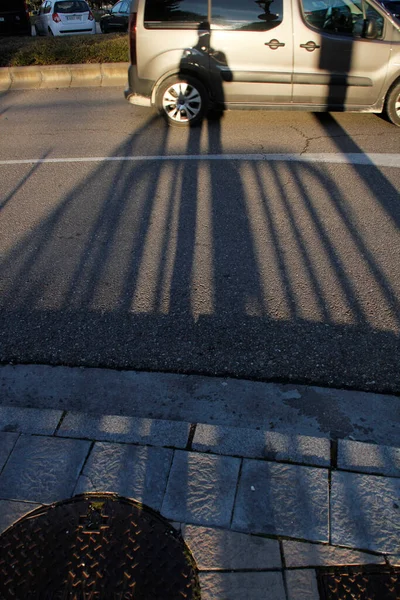 Menschlicher Schatten Auf Der Straße — Stockfoto