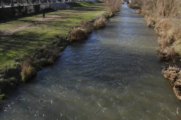Rivière Duero Travers Burgos Espagne — Photo