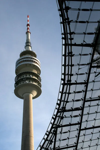 Architektura Olympijském Parku Mnichově Německo — Stock fotografie