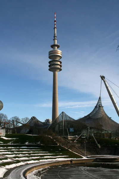 Építészet Müncheni Olympia Parkban Németország — Stock Fotó