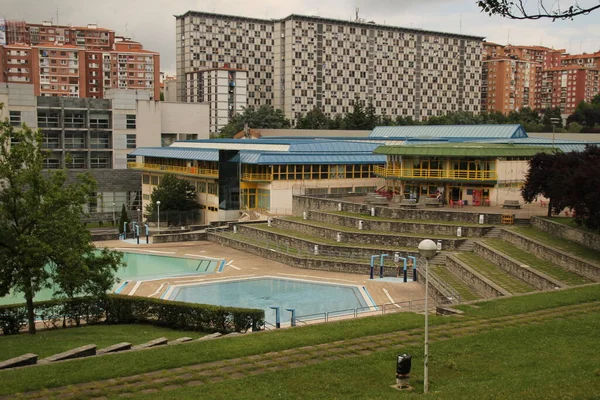 Piscina Exterior Vacía Bilbao — Foto de Stock