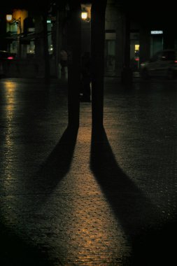 Bilbao şehir merkezinin gece manzarası