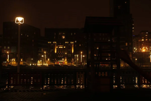 Widok Nocny Centrum Bilbao — Zdjęcie stockowe
