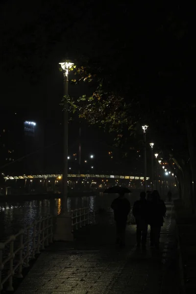 Nachtansicht Der Innenstadt Von Bilbao — Stockfoto