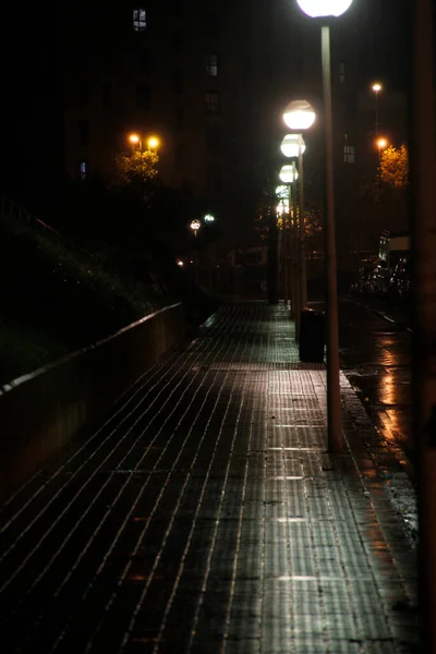 Night View Downtown Bilbao — Stock Photo, Image