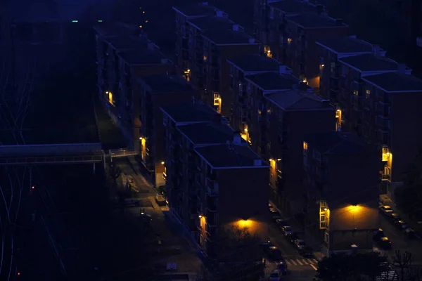 Stedelijke Weergave Bij Nacht — Stockfoto