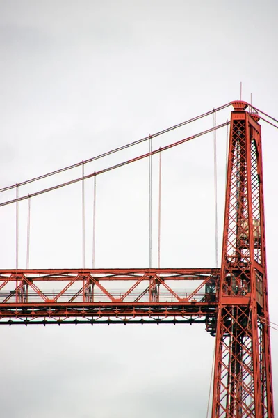 Ponte Suspensa Sobre Rio Bilbau — Fotografia de Stock