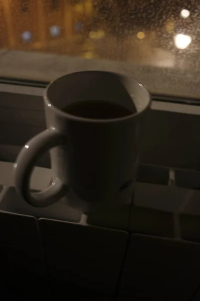 Tasse Kaffee Der Nacht — Stockfoto