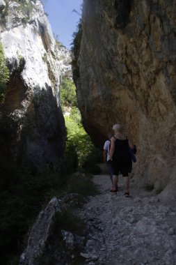 Bask ülkesinin dağlarında yürüyüş.