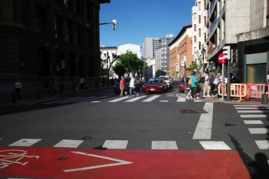 İspanya 'nın Bilbao şehrinde şehir manzarası