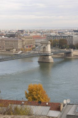 Budapeşte 'den Tuna Nehri manzarası