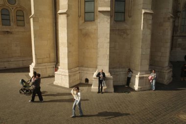 Macaristan 'ın tarihi Budapeşte bölgesindeki insanlar