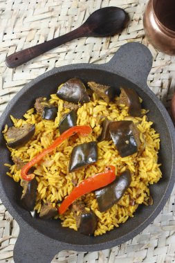 Patlıcan biryani Hindistan