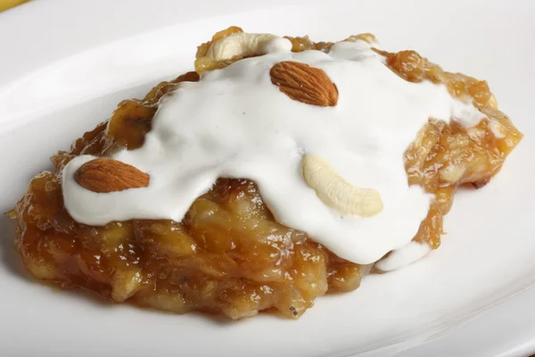 Moz ka Meetha (pisang manis) Hidangan dari Hyderabad — Stok Foto