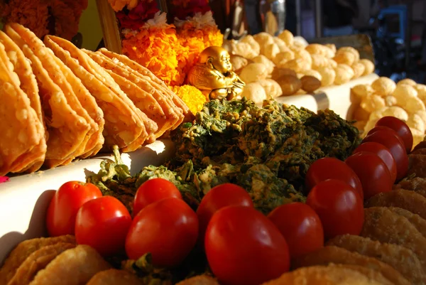 Chaat stall nas ruas de Rajasthan . — Fotografia de Stock