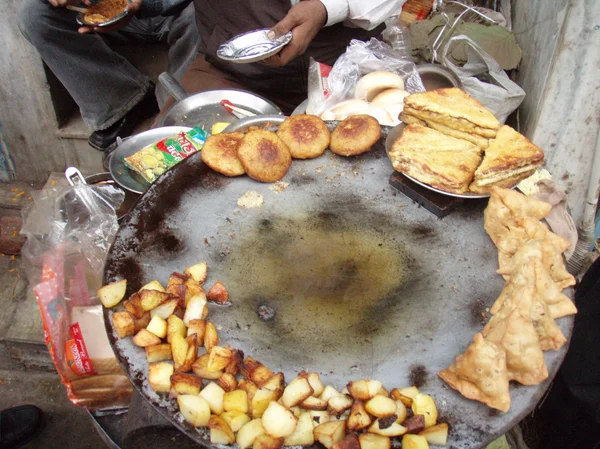 Vista de comida de rua em delhi . — Fotografia de Stock