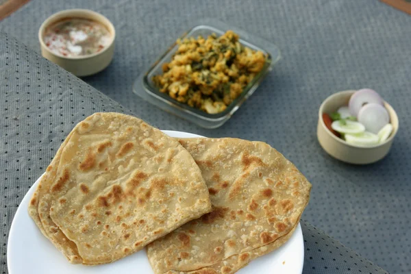 Paratha is a flatbread that originated in India — Stock Photo, Image