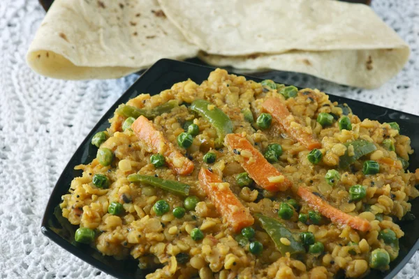 Sabzi dal is a combination of lentil and spices — Stock Photo, Image