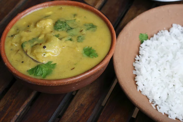 Pithale or Chickpea flour curry from India — Stock Photo, Image