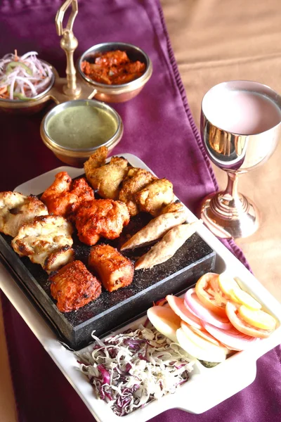 Kebab tallrik från Indien — Stockfoto