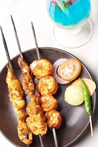 Grill kebab tallrik från Indien — Stockfoto