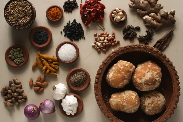 Ingredient mixture is a combination of spices, herbs and other condiments — Stock Photo, Image