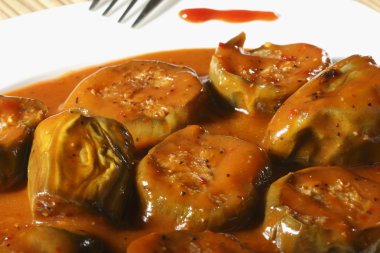 Bonjan salatası - Afghanisthan gelen bir baharatlı Patlıcan salatası