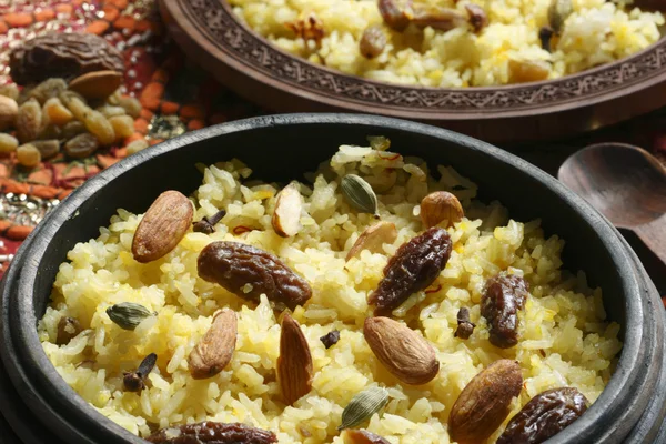 Kashmiri modur pulao is sweetened rice from Kashmir. — Stock Photo, Image