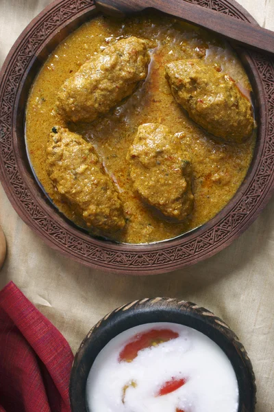 Machh hamton kofta ist ein kaschmirisches Gericht aus frittiertem Hammelfleisch — Stockfoto