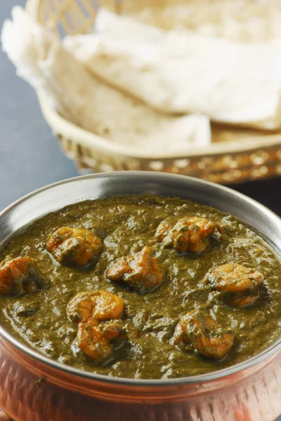 Saag prawn it is a north Indian vegetable — Stock Photo, Image
