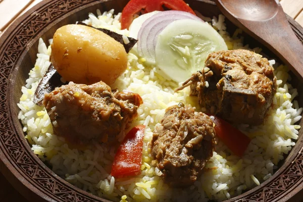 Sindhi biryani - ein nicht-veganes Gericht der Sindhi-Küche — Stockfoto