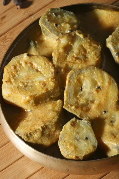 Aratikaya Masala Pulusu - Spiced Raw Banana Curry — Stock Photo, Image