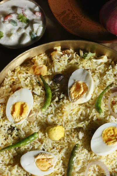 Hyderabadi egg biryani - A rice based dish most popular dish in Hyderabad — Stock Photo, Image