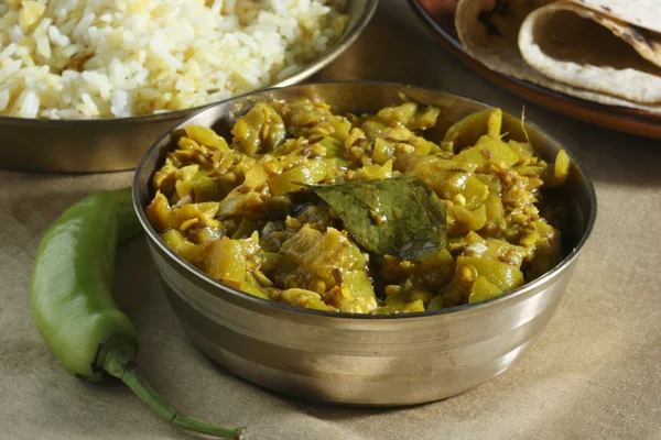 Mirch ka salan - vegetariánský pokrm andhra Pradesh. — Stock fotografie