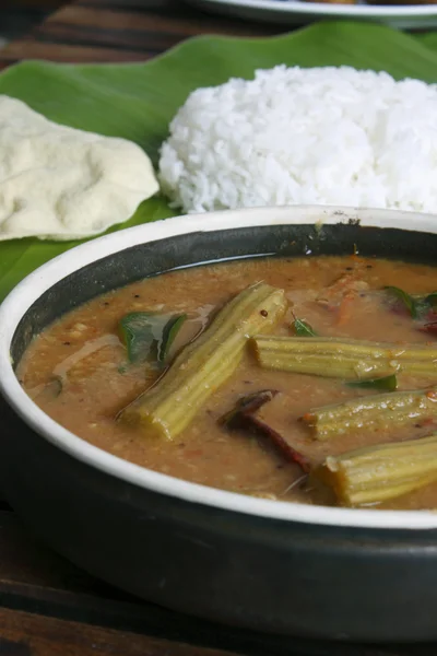 Drumstick sambar - eine Linsensuppe aus Drumstick aus Tamilnadu — Stockfoto