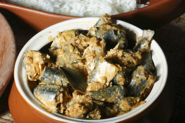 Fish varutharacha curry- a South Kerala style Fish Curry — Stock Photo, Image