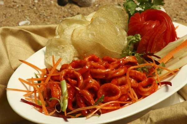 Chilli Calamari - A goan squid preparation — Stock Photo, Image