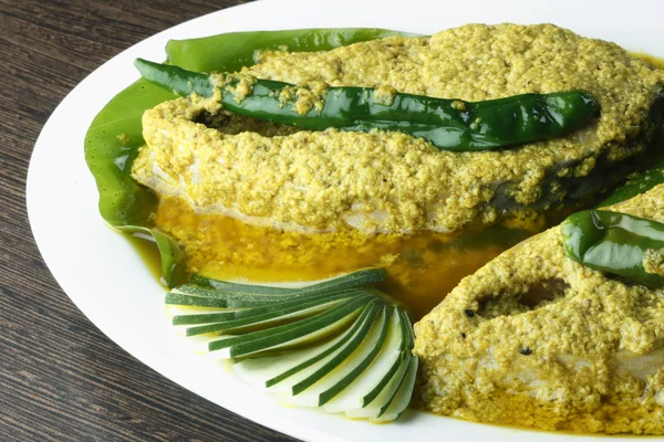 Elisher tela jhal é um prato de peixe bengali — Fotografia de Stock